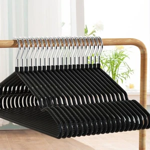 Heavy Duty Non-Slip Stainless Steel Hangers Coated With Plastic - Picture 1 of 12