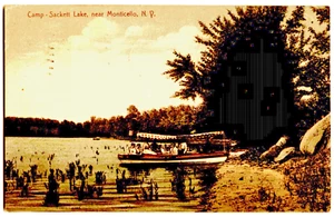 Camp Sackett Monticello New York Lake boat 1913 - Picture 1 of 2