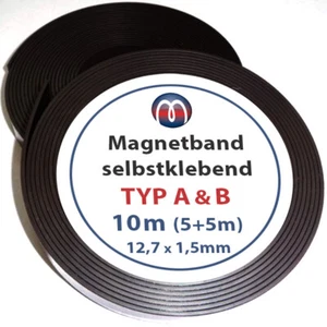 Magnetband Magnetstreifen selbstklebend 1,5mm x 12,7mm x  5m, Typ A + B - Bild 1 von 4