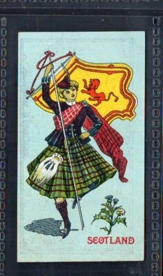 Cigarette cards 1900 Catalog value £35.oo RUTTER girl flag & arms RARE. Scotland - Image 1 of 2