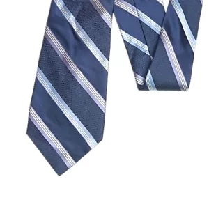Michael Kors Silk Tie Men’s Long 66” Big & Tall Blue Striped Designer Tie New - Picture 1 of 4