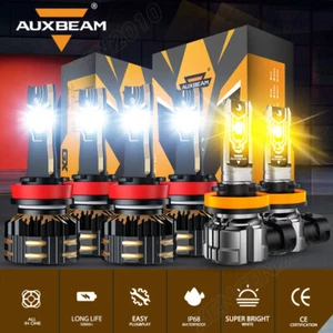 AUXBEAM LED Headlight Hi/Lo White Fog Light Yellow CANBUS For Pontiac G6 2005-07 - Picture 1 of 12