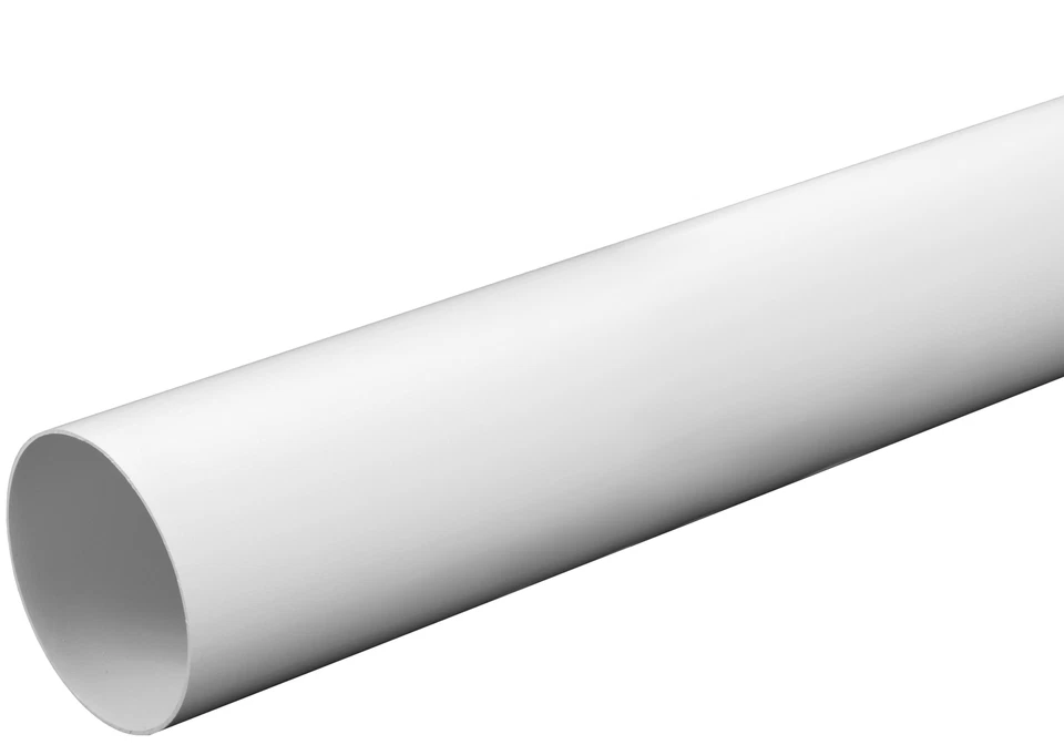 Tubo Aerazione PVC Tondo 100 MM X 50 CM Aria Direzione Ventola Rigido Bianco - Immagine 1 di 1