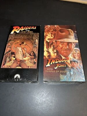 Indiana Jones Raiders Of The Lost Ark & Temple Of Doom 1989 VHS SEALED Watermark - Image 1 of 4