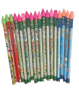 Lot of 18 Vintage Pencils ZooZoo Club Panda Alligator Eraser Stationery Office - Picture 1 of 8