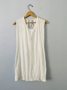 Vestido de encubrimiento Express blanco, talla pequeña, vestido de encubrimiento de traje de baño, modal de algodón - Imagen 1 de 6