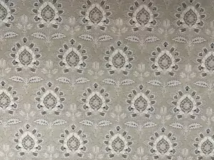Linen Fabric Vintage MAPLE DAMASK NATURAL Soft Brushed Curtain Blind Upholstery - Picture 1 of 7