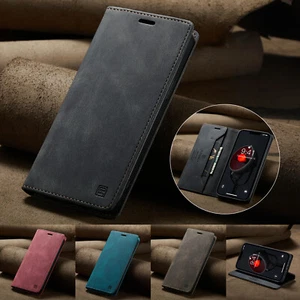 For iPhone 16E 15 14 13 12 17 Pro Max 78 Leather Case Magnetic Flip Wallet Cover - Picture 1 of 33