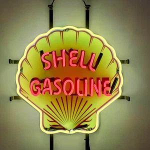 US Stock Shell Gasoline Neon Sign 19x15 Bar Store Gas Station Garage Wall Decor - Picture 1 of 10