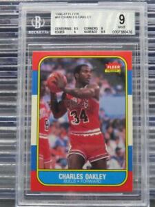 1986-87 Fleer Charles Oakley Rookie RC #81 BGS 9 Chicago Bulls