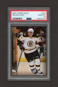 2007-08 UPPER DECK YOUNG GUNS  # 207  MILAN LUCIC  PSA 10