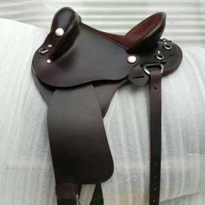 Half breed saddle 16'' cubraicho leather with drum dye finished - Picture 1 of 12
