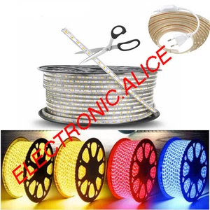 220V 230V 5050 SMD LED Strip 60leds/m Flexible tape rope Light Waterproof 1M-20M - Picture 1 of 9