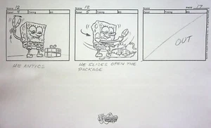 Bob Esponja Pantalones Cuadrados 1999 Estudio de Producción Guión Gráfico Copia Página Nickelodeon - Imagen 1 de 2