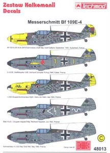 Techmod Decals 1/48 MESSERSCHMITT Bf-109E-4 with Paint Masks - Picture 1 of 7