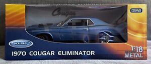 Welly Premium Collectable 1970 Cougar Eliminator Blue 1:18 Diecast New NIB