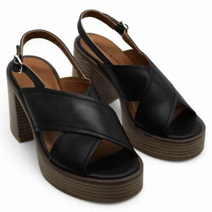 Lucky Brand Women's Delmie Slingback Stacked Platform Sandals (Size 5.5) - Picture 1 of 8