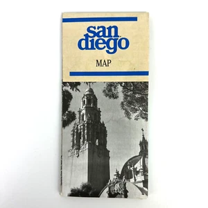 Vintage San Diego, California Travel Map 1992 America's Cup Restaurants Hotels - Picture 1 of 13
