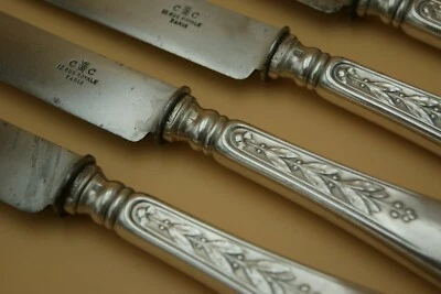 19th Christofle Charles Paris 6 cuchillos de cena plata esterlina art nouveau francia Foto 1 de 4