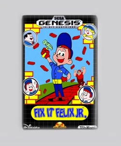 FIX IT FELIX JR / SEGA GENESIS - IMÁN NEVERA 2"x3" (caja juego retro vintage) - Imagen 1 de 3