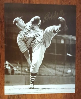 Bob Feller Signed Autograph 8x10 Sepia Photo Baseball Print Cleveland Indians - Image 1 of 2