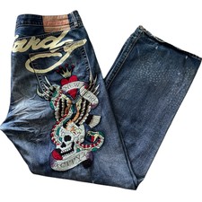 Men's Ed Hardy By Christian Audigier Jeans SIze 42x34 Skulls New York City 2009