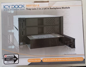 Icy Dock, 3Bay Tray-less, RAID, HD Enclosure, Fits in 2 x 5.25 Bays 3 & 2.5 HDD - Picture 1 of 9
