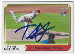 RYNE NELSON ARIZONA DIAMONDBACKS SIGNED 2023 TOPPS HERITAGE ROOKIE BASEBALL CARD - Picture 1 of 1