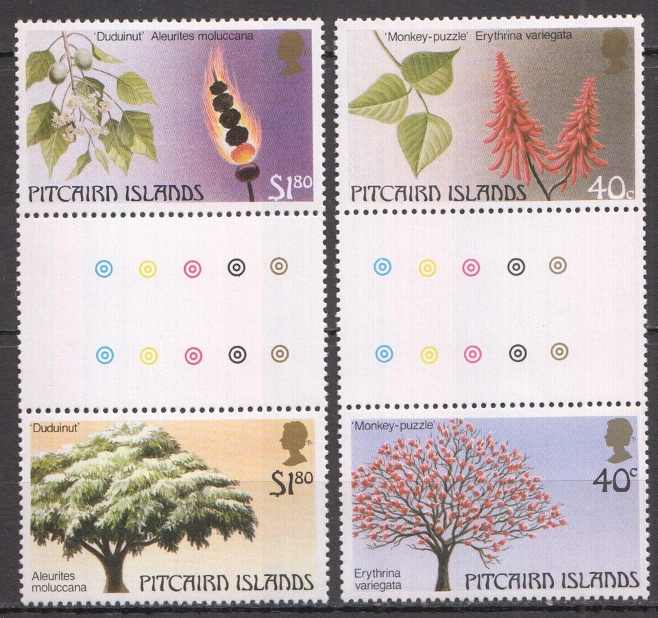 M1386 1987 PITCAIRN ISLANDS TREES FLOWERS NATURE #297-300 1SET MNH - Image 1 of 1