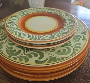 NEW Pier 1 Umbrina 4 Dinner Plates 11.5”+ 2- 8" Salad Plates Hand Painted Italy - Picture 1 of 7