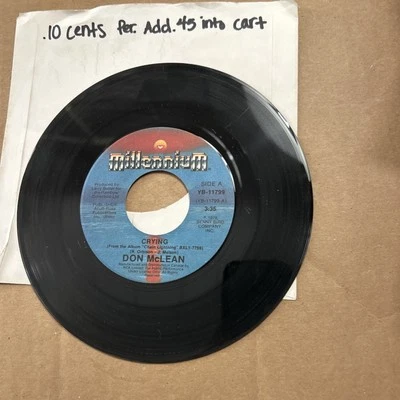 Don Mclean Crying/Genesis In The Beginning 1978 Millennium 45 - Image 1 of 3