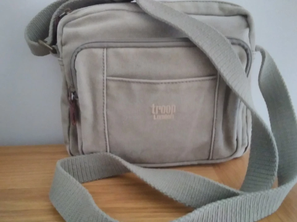 Troop London khaki canvas crossbody shoulder bag - Image 1 of 4
