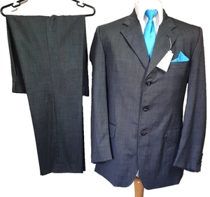 Crombie Wool & cashmere mens 2 piece suit  Ch42"R W36" L31" Grey melange wedding - Picture 1 of 17