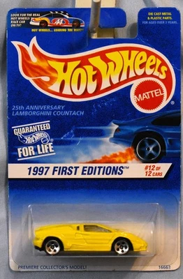 Lamborghini Countach 1997 HW primeras ediciones amarillo - coleccionista # 510 - diecast - Foto 1 de 4