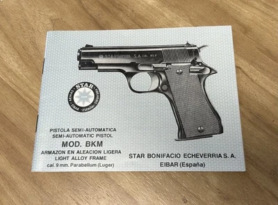 Manual de Pistola Original Star Model BKM + Lista de Peças, Inglês e Espanhol, SM-3 - Imagem 1 de 4