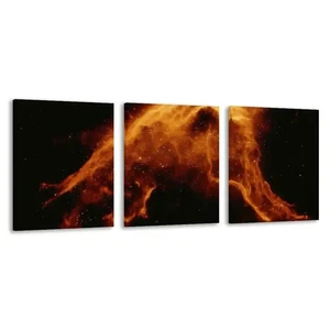 3pcs Orange Glowing Nebula in the Shape Wall Art Canvas Framed 50x70cm - Bild 1 von 2