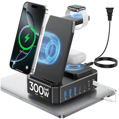 Base de carga rápida GaN III 65W - Cargador inalámbrico multidispositivo para iPhone Foto 1 de 4