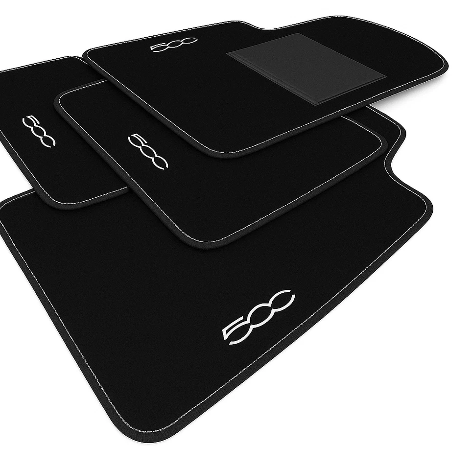 Tappetini Auto per Fiat 500 dal 2010 Ricamato | Kit Completo Tappeti Macchina - Image 1 of 1