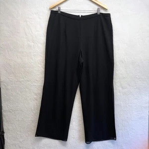 Coldwater Creek Wide Leg Split Hem Palazzo Dress Pants Black Size 16P PETITE - Picture 1 of 12