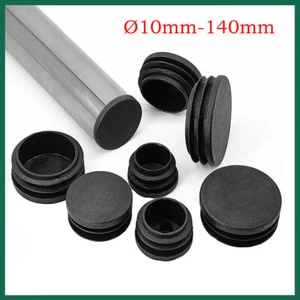 Tapas redondas de plástico para tapones de tubo tapones tapones negros Ø10 mm-140 mm - Imagen 1 de 21
