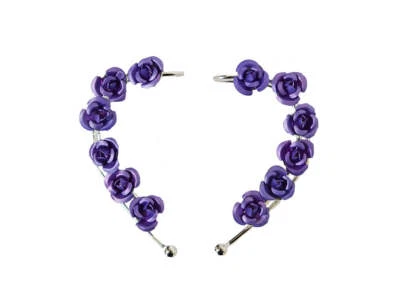 Pendientes de fantasía pequeños de plata sin piercing con orejas de elfo rosa - metal medieval Foto 1 de 4