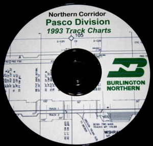 Burlington Northern 1993 Pasco Division Track Charts PDF Pages on DVD - Picture 1 of 5