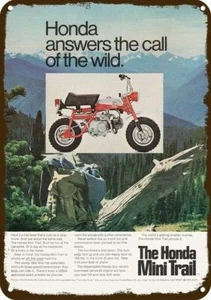 1969 HONDA MINI TRAILBIKE MOTORRAD Vintage Look DEKO REPLIKAT METALLSCHILD - Bild 1 von 1