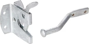 Heavy Duty Steel Gravity Gate Latch Kit-Galvanised, Rustproof, Silver Tone, Grey - Picture 1 of 3