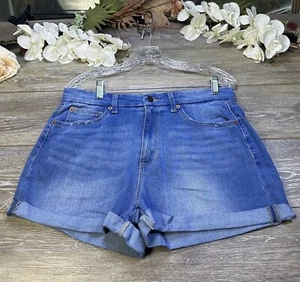No Boundaries Shorts Size 13 Blue Denim High Rise Cuffed Womens Stretch - Picture 1 of 14