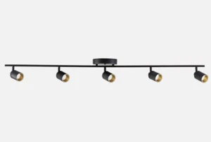 🔥LED Track Fixture 7W Five Bulb Fixed Rail Ceiling Track - Black - 5 Head - Picture 1 of 6