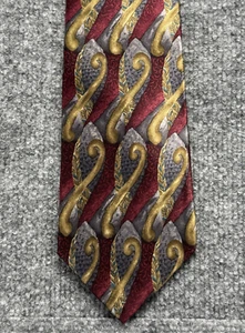 Cocktail Colors Stonehenge Designer Necktie Maroon, tan, gray Geometric design - Picture 1 of 7