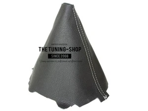 FOR AUDI Q5 2008-2015 GEAR BOOT BLACK GENUINE LEATHER GREY STITCHING - Bild 1 von 4