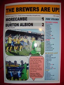 Morecambe 1 Burton Albion 2 - Burton promoted - 2015 - souvenir print - Picture 1 of 1