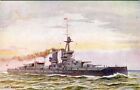 HMS Marlborough (1912) I wojna światowa Royal Navy dreadnought pancernik Tuck pocztówka
